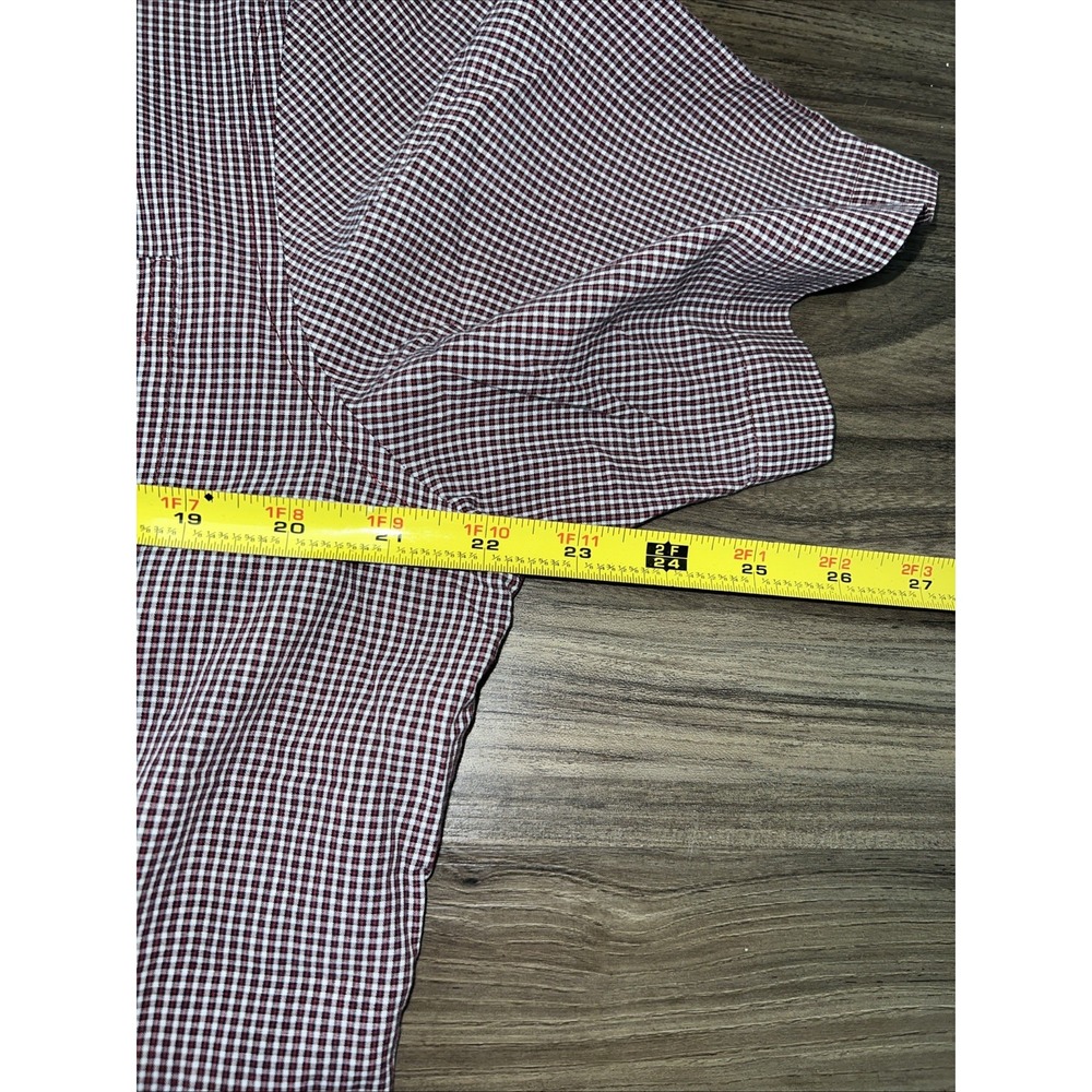 Chaps Short Sleeve Button Down Red Navy Size M - Picture 5 of 6